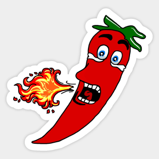 Fiery Hot Chili Pepper Sticker